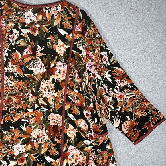 Soft Surroundings Open Long Cardigan Coverup Women Size M Bohemian Boho Festival - Picture 14 of 15